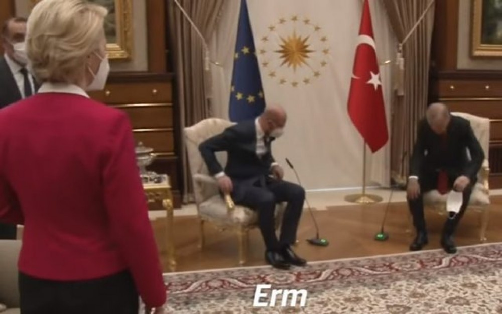 Moment stânjenitor la întâlnirea președintelui turc Erdogan cu liderii UE: Ursula von der Leyen, trimisă pe o canapea